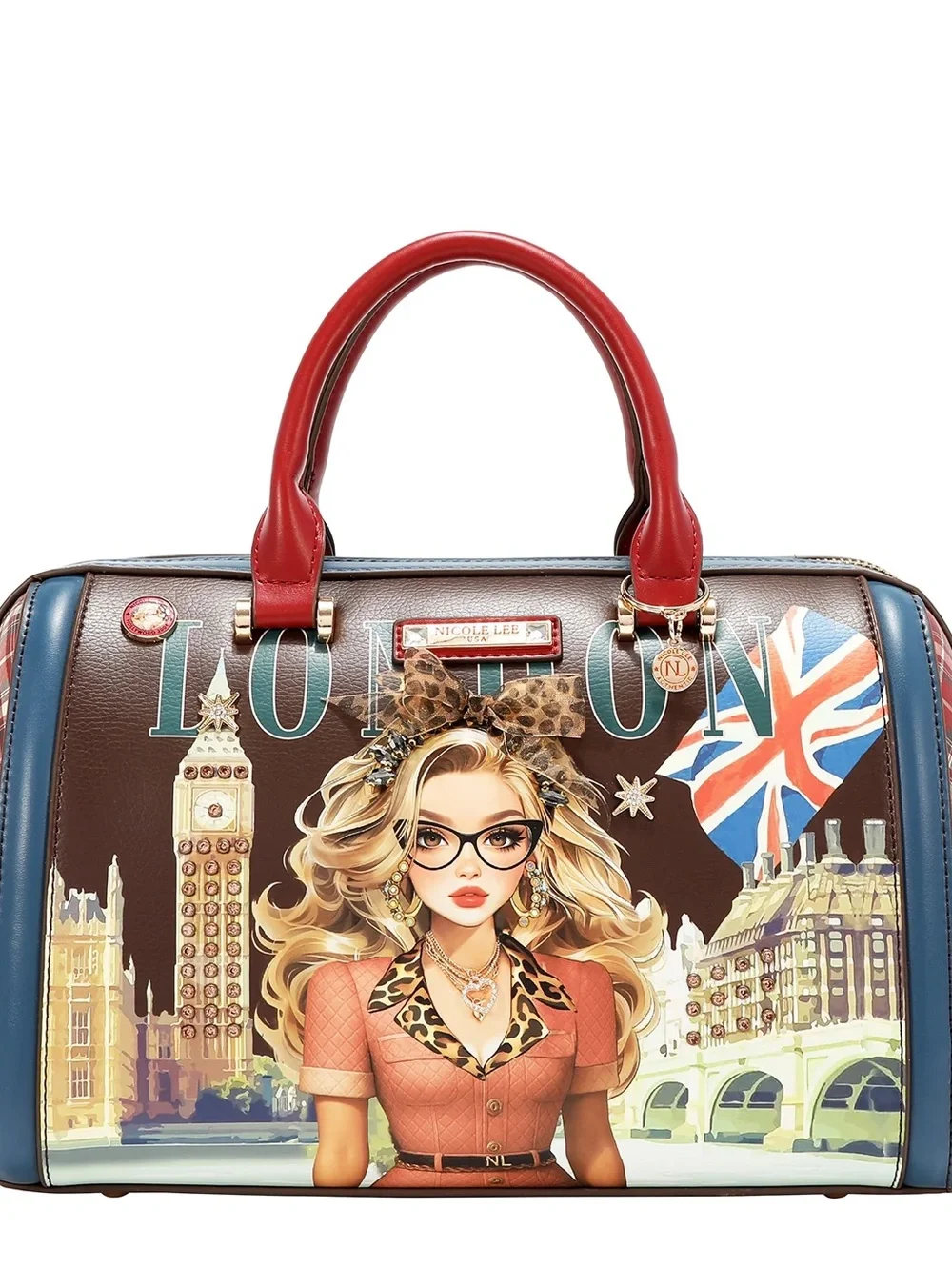 Nicole Lee brown LONDON EYE BOSTON BAG